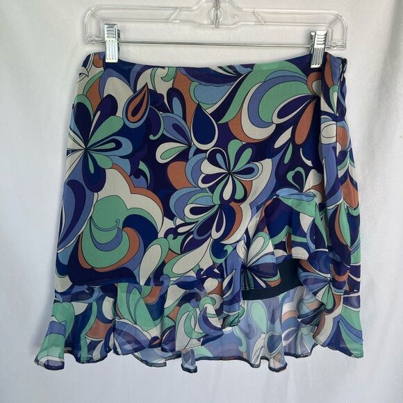 ASOS RUFFLE PRINT MINI SKIRT size 8 - Picture 9 of 11